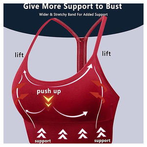 <span class=keywords><strong>Reggiseno</strong></span> <span class=keywords><strong>Sportivo</strong></span> da Donna a Media Tenuta con Spalline, Imbottito, per Danza e Allenamento, con Stampa Sublimatica e Alto Supporto - Product Image 4