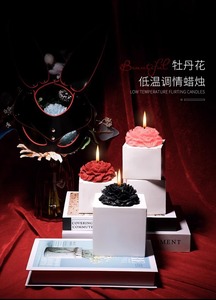 低温度愛赤いバラ小さなキャンドルムード牡丹花キャンドルバレンタインデー香りキャンドル - Product Image 5