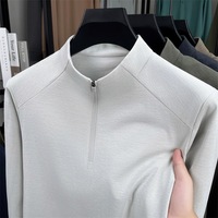 Sweat-shirt ODM à col montant et demi-zip pour homme, manches longues, couleur unie, anti-plis, respirant, haute qualité, tendance automne