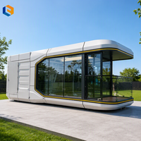 Salle de bain portable à deux chambres, structure en acier, isolée et coupe-vent, entrepôt Apple, maison préfabriquée en capsule spatiale