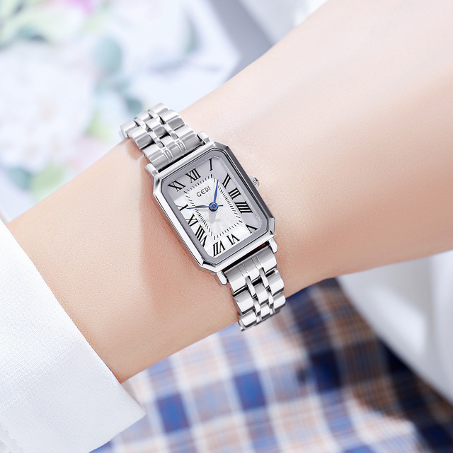French Ins Style Luxury Women's Watch Simple Retro Rectangular Alloy Stainless Steel Band Quartz Movement Fashion 30M Water