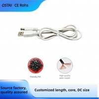 22AWG Schwarzes USB-Stecker auf DC5.5*2.1mm/2.5mm & DC4.0*1.7mm & DC3.5*1.35mm Stecker Stromkabel für Computer und Haushaltsgeräte