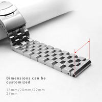 Correa de Reloj Maenwvo de Acero Inoxidable para Skx007, Modelo PG110, Cierre Plegable/Mariposa, Tamaños 18mm 20mm 22mm 24mm