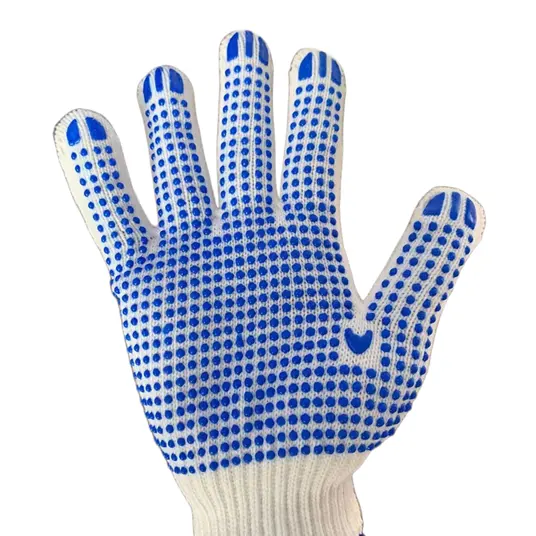 High Quality Customized Sizes Wear-resisitant PVC Dots Knitted Cotton Gloves for Garden Working