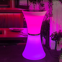 Table de bar extérieure à 16 LED RGB, mobilier de bar lumineux, table à cocktails, table de bar LED pour mariage, fête, jardin, boîte de nuit