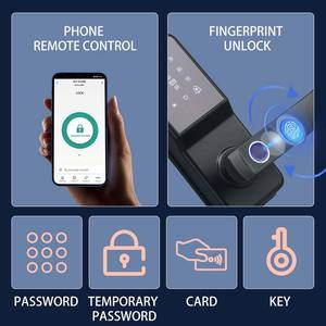 Serrure de porte intelligente avec biométrie de haute précision, déverrouillage rapide et fiable, étanche, adaptable à toutes les portes et <span class=keywords><strong>clé</strong></span> d'urgence - Product Image 4