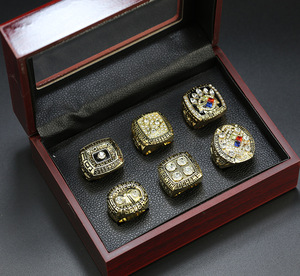 Großhandel 1974 1975 1978 1979 2005 2008 Pittsburgh Steelers Super Bowl Championship <span class=keywords><strong>Ring</strong></span> 6 Ringe Set Vergoldet Herren Ringe - Product Image 1