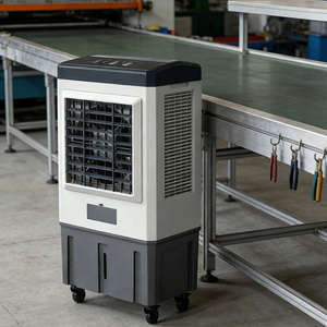 Ventilateur de climatisation portable en métal de 130 cm avec réservoir d'eau de 51 L, grande capacité pour <span class=keywords><strong>garage</strong></span>, cour, usage commercial et industriel - Product Image 1