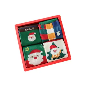קופסת מתנה לילדים חג המולד, ארבעה זוגות של גרביים צינור בינוני, השנה החדשה גרביים גלגל המזלות הגרביים