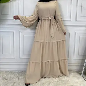 最新伊斯兰服装长迪拜卡夫坦阿巴亚批发2022中裙女性穆斯林连衣裙
