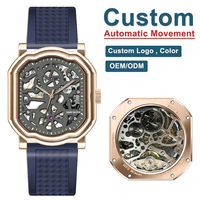 Nouvelle montre mécanique irrégulière pour homme, mode, étanche 5 bars, steampunk, boîtier en alliage creux, logo client OEM, montre tourbillon