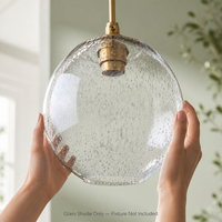 Abat-jour en verre soufflé à la main, transparent, en forme de globe, pour lampe, vente en gros