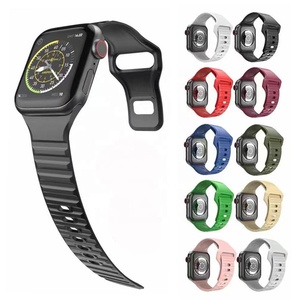 44MM 45MM colorido grabado personalizado goma silicona suave reloj inteligente correa de silicona correa de reloj para <span class=keywords><strong>Apple</strong></span> <span class=keywords><strong>Watch</strong></span> Series 9 8 7 6 - Product Image 2