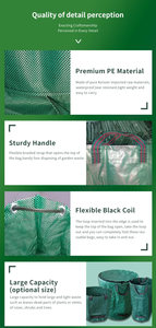 Sac à feuilles de jardin renforcé, grande capacité, sac à déchets réutilisable pour les débris forestiers et le nettoyage des cours agricoles - Product Image 6