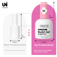 OEM ODM pour Gel d'Extension d'Ongles 35ml Sans HEMA, Non Toxique, Longue Durée, Professionnel pour Salon, Kit de Fournitures d'Art Ongulaire en Bouteille