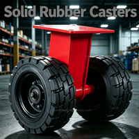 Roues doubles robustes en caoutchouc massif, roues fixes de remorque de 16 pouces, roulettes pivotantes robustes, roulettes pour conteneurs maritimes