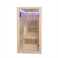 Rumah Sauna Uap Kering Inframerah Jauh 6 Orang Desain Modern Terlaris dari Kayu Spruce Solid Gaya Tradisional dengan Jendela Transom
