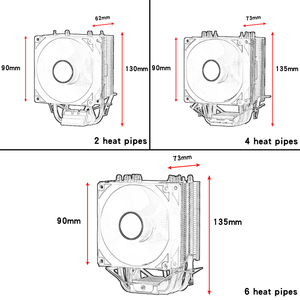 Qiuzaim 2/4/6 ống dẫn nhiệt <span class=keywords><strong>CPU</strong></span> mát 90mm thế hệ thứ 12 lga1700 và AM4 PWM Quạt im lặng 1150/1151/1200 <span class=keywords><strong>CPU</strong></span> làm mát không khí - Product Image 6