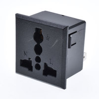 Stopkontak Dinding Universal Multifungsi 13A AC Inlet Hitam, Modul Soket Internasional CE Extender BX-901 Grosir