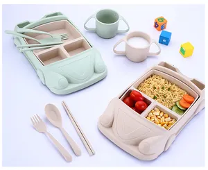 Conjunto de aparelho de jantar, placas personalizadas de carro de desenho animado para bebê, crianças, louças, conjunto de louças
