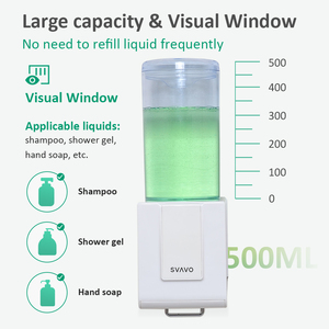 Máy ép xà phòng treo tường 500ml, lý tưởng để rửa tay (phòng vệ sinh công cộng) & Sữa tắm (phòng tắm khách sạn) - Product Image 3