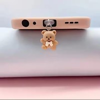 Anti-poussière mignon ours téléphone Protection anti-poussière universel téléphone prise anti-poussière pour iPhone Samsung Type C