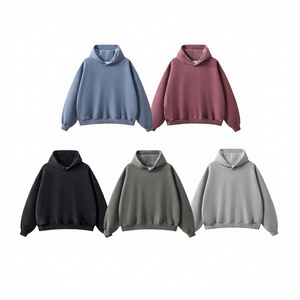 เสื้อฮู้ดโอเวอร์ไซส์แบบยูนิเซ็กซ์ สีพื้น ผ้าเฟรนช์เทอร์รี่ สวมใส่สบายๆ สำหรับฤดูใบไม้ร่วง ทรงปกติ ผ้าถักย้อมสีเรียบ - Product Image 1