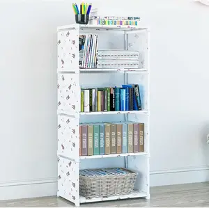 Combinazione moderna organizzatore di immagazzinaggio per la casa scaffale per libri assemblato scaffale a 3 livelli scaffale a 2 cubi per bambini
