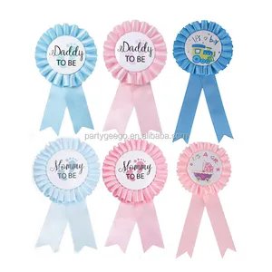 It's a boy girl Baby Shower Daddy To be Mommy To Be Tinplate Badges Pin For Baby Shower Gender Reveals Party Favors