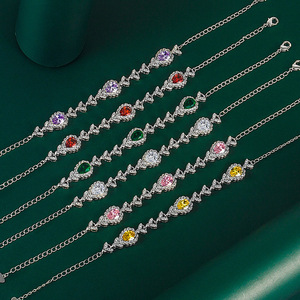 Pulseras de Joyería Fina al por Mayor con Piedras Preciosas de Color, Esmeraldas, Rojo Sangre y Dijes Colgantes en Forma de Gota - Product Image 4