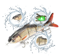 Leurre de pêche automatique et robotisé rechargeable par USB, 130mm 42g, leurre à hélice segmenté intelligent pour les poissons d'eau douce des lacs et des ruisseaux