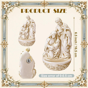 Statue <span class=keywords><strong>de</strong></span> <span class=keywords><strong>la</strong></span> <span class=keywords><strong>Sainte</strong></span> Famille en résine, Fontaine à eau bénite, Bassin d'eau <span class=keywords><strong>de</strong></span> bénédiction catholique, Figurine, Décoration religieuse <span class=keywords><strong>de</strong></span> bureau ou murale, Cadeau d'église - Product Image 5
