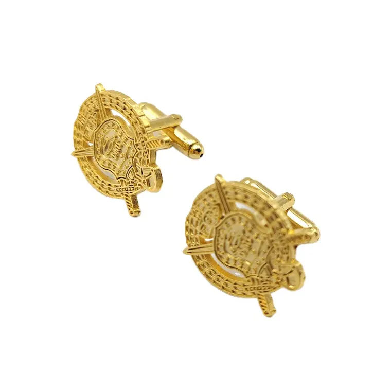Wholesale Hot Sale Creative Design Cufflinks Casting Gold Plated Tie Clip Cuff links for Men