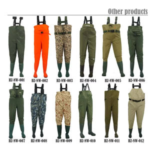 Bottes en caoutchouc imperméables en nylon PVC taille haute poitrine échassier de pêche volant cuissardes de pêche de chasse - Product Image 5
