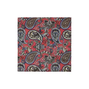 Großhandel niedriges MOQ modisches Handtuch individuelles Paisley-Muster Polyester bedruckte Taschenquadrate für Herren