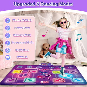 Tapis de danse amélioré pour 2 joueurs, jouets pour enfants, tapis de <span class=keywords><strong>jeu</strong></span> lumineux à 8 boutons avec jeux musicaux électroniques Bluetooth - Product Image 5