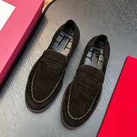 Mocassins décontractés italiens de luxe pour hommes, baskets de marche en cuir véritable, chaussures de tous les jours pour hommes toutes saisons, baskets en daim