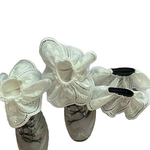 <b>Lace</b> Socks Women <b>White</b> Black Short Breathable Sweat Absorbing Korean Style Mid Calf Socks For Youth 18 40 Years Old - Product Image 2