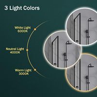 Miroir de salle de bain LED intelligent sans cadre rond moderne de 60 à 80 cm avec capteur tactile, éclairage mural pour douche