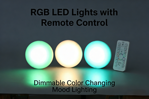 Lámpara de Mesa LED Recargable con Control Remoto, Luz LED PUCK, Luz Cálida y Cambio de Color RGB - Product Image 5