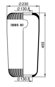 Ressort pneumatique en caoutchouc de haute qualité 1R2A-405-280 8842N pour bus Kinglong Higer Zhongtong Yutong, suspension pneumatique, amortisseur - Product Image 3