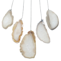 Carillon à vent en agate, tranches d'agate géode, décorations de Noël, artisanat décoratif, tranches d'agate naturelles colorées, carillons à vent pour la maison
