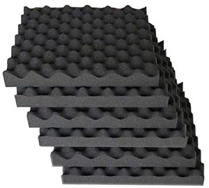 Convoluted 2 Inch 12" W x 12" L Egg Crate Panels Acoustic Foam Sound Proof Wall Tiles, Sound Insulation Absorber