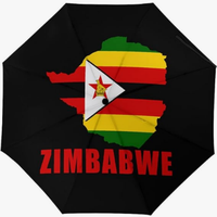 Parapluie Automatique de Haute Qualité à Ouverture et Fermeture Entièrement Automatiques, Motif Drapeau National Créatif, Cadeau Pratique Quotidien pour Tous les Âges, Zimbabwe