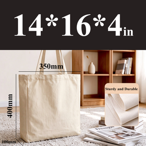 Custom Medium Eco-friendly Casual Canvas <b>Tote</b> <b>Bag</b> with Printed Logo Pocket <b>Zipper</b> for Supermarket & Outdoor Use - Product Image 4