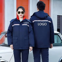Veste de travail uniforme en coton épais de haute qualité, haute visibilité, réfléchissante, coupe-vent, anti-froid, anti-statique pour l'hiver