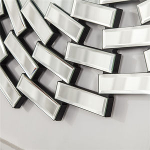 <span class=keywords><strong>Miroir</strong></span> mural géométrique rond effet soleil, cadre biseauté multi-facettes, <span class=keywords><strong>miroir</strong></span> décoratif moderne - Product Image 5