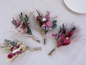 Dream Purple Mini Dry Flower Bundle Hoja de <span class=keywords><strong>eucalipto</strong></span> y palma para boda o regalo de Navidad Florero pequeño Arreglo floral - Product Image 2