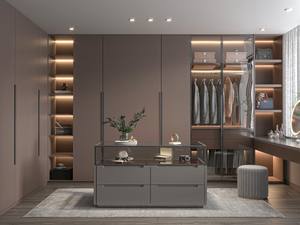 ตู้เสื้อผ้าแบบเปิดประตูกระจกตู้เสื้อผ้าแบบหรูหราน้ำหนักเบามีเมลามีนอลู<span class=keywords><strong>มิ</strong></span><span class=keywords><strong>เนียม</strong></span>อัลลอยด์เฟอร์นิเจอร์ - Product Image 5