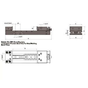 Tornillo de Banco Modular de Precisión con Mordazas Deslizantes 33.40x60mm para Metalurgia - Product Image 2